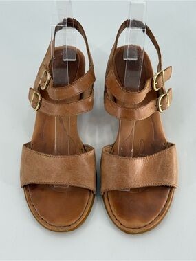Born Doree Double Buckle Open Toe Block Heel Sandals 8